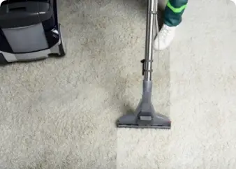 Professional carpet steam cleaning showing a clear before and after result on a white carpet
